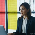 데이터과학 실무에서의 문제 해결법 - **Prompt 1: The Data Detective's Insight**
    "A female data scientist, mid-30s, with a focused and...