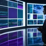 데이터과학 업무에서의 윤리적 고려 - **Prompt:** A young professional (adult, any gender, dressed in smart casual attire) stands in a min...